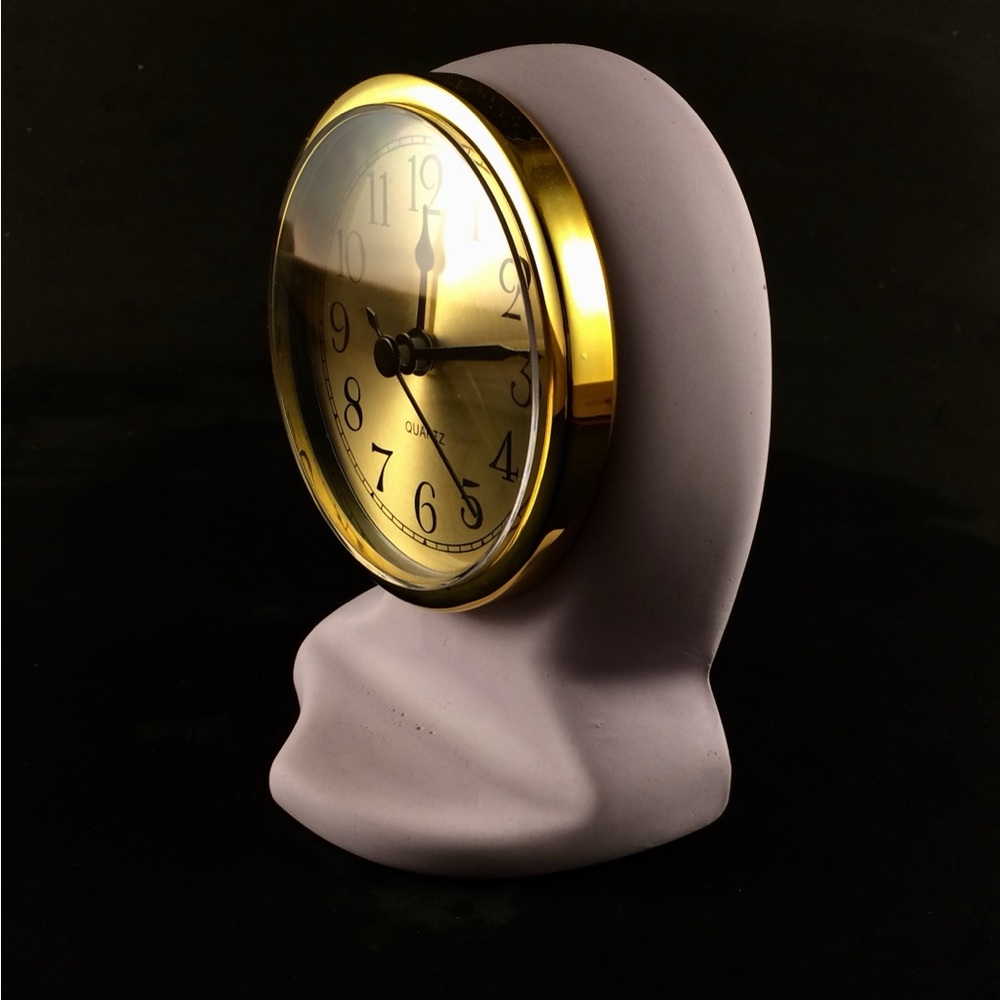 Elegant Gold and Purple Table Clock (Stone)